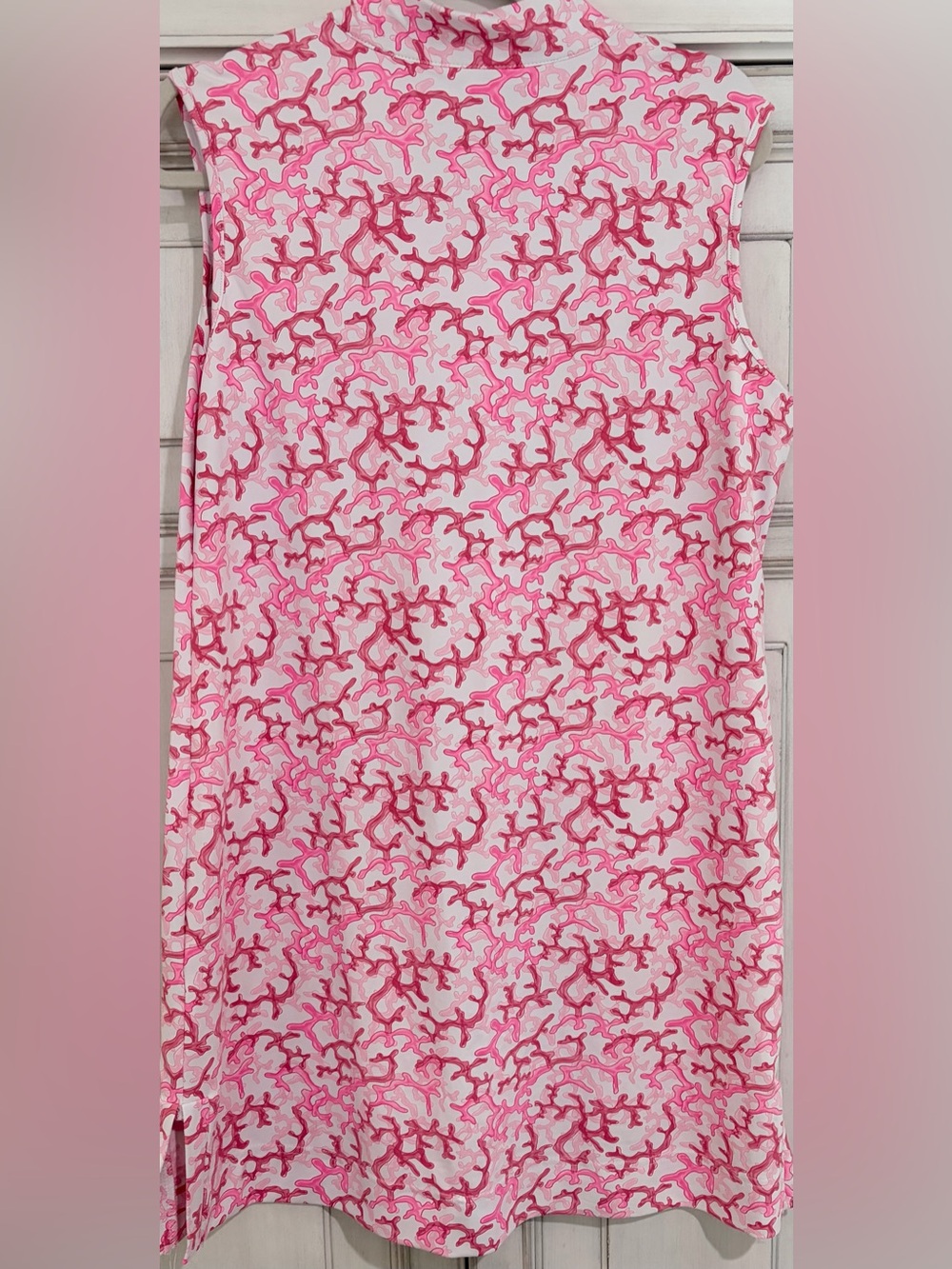 PRELOVED SZ L Lulu-B Pink and White Coral-Print Shift Dress/tunic top - Picture 2 of 6